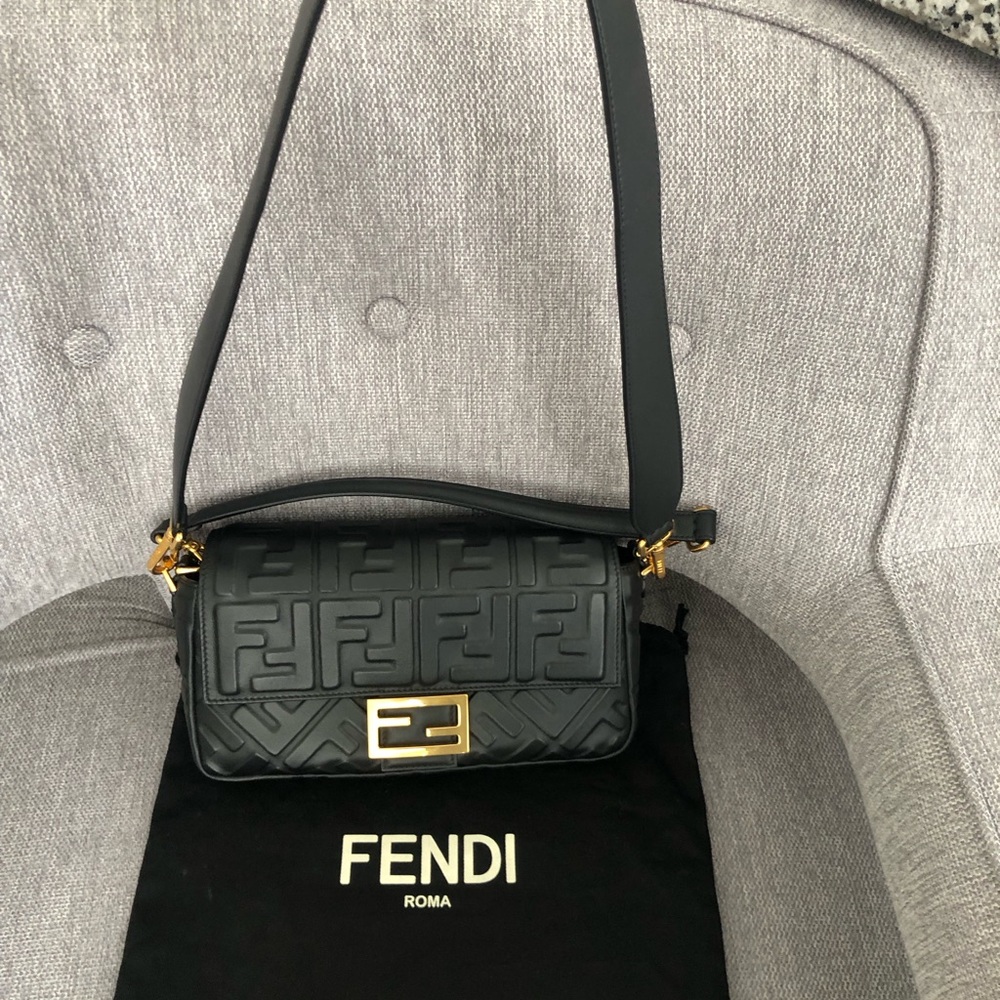 Fendi Baguette Black Leather
